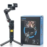 M02 3-Axis Handheld Gimbal Stabilizer Cell Phone Selfie Tripod with Detachable Remote for iPhone Android Smartphone, Black (M02)