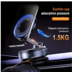 Upgraded 360° Vacuum Magnetic Car Phone Mount, Strong Suction Cup Phone Holder, Hands-Free Mobile Stand for Car Dashboard, Windshield, Gym, Mirror & Shower, Universal Compatible (Pro Black) - Image 6