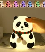 Night Lamp, Panda Lamp, Night Lamp for Kids, Panda Touch Silicone Lamp,7 Colour Changing Night Light for Kids Bedroom, USB Rechargeable with Gesture Control